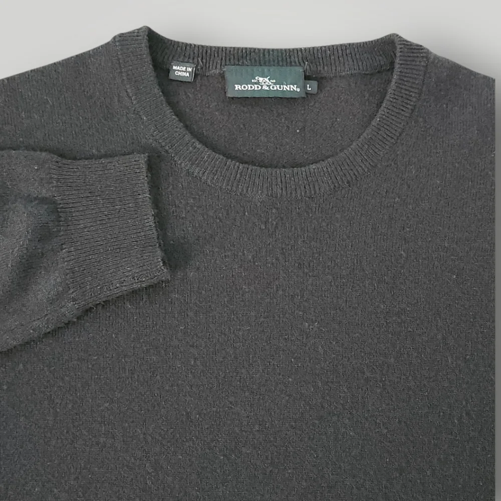 Rodd & Gunn Men's Large Crewneck Sweater Optim‎ Wool Cashmere Merino Blend Brown